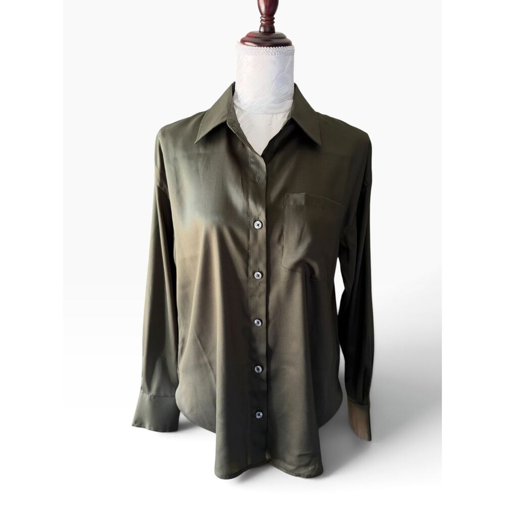 Banana Republic Green Button Down Shirt NWT